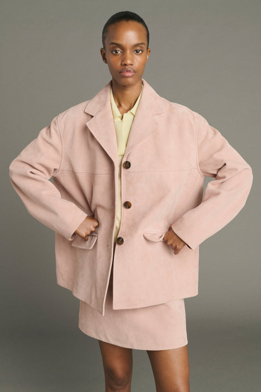 Chaqueta Lorenzo - Rosa viejo - Cuero - Mujer