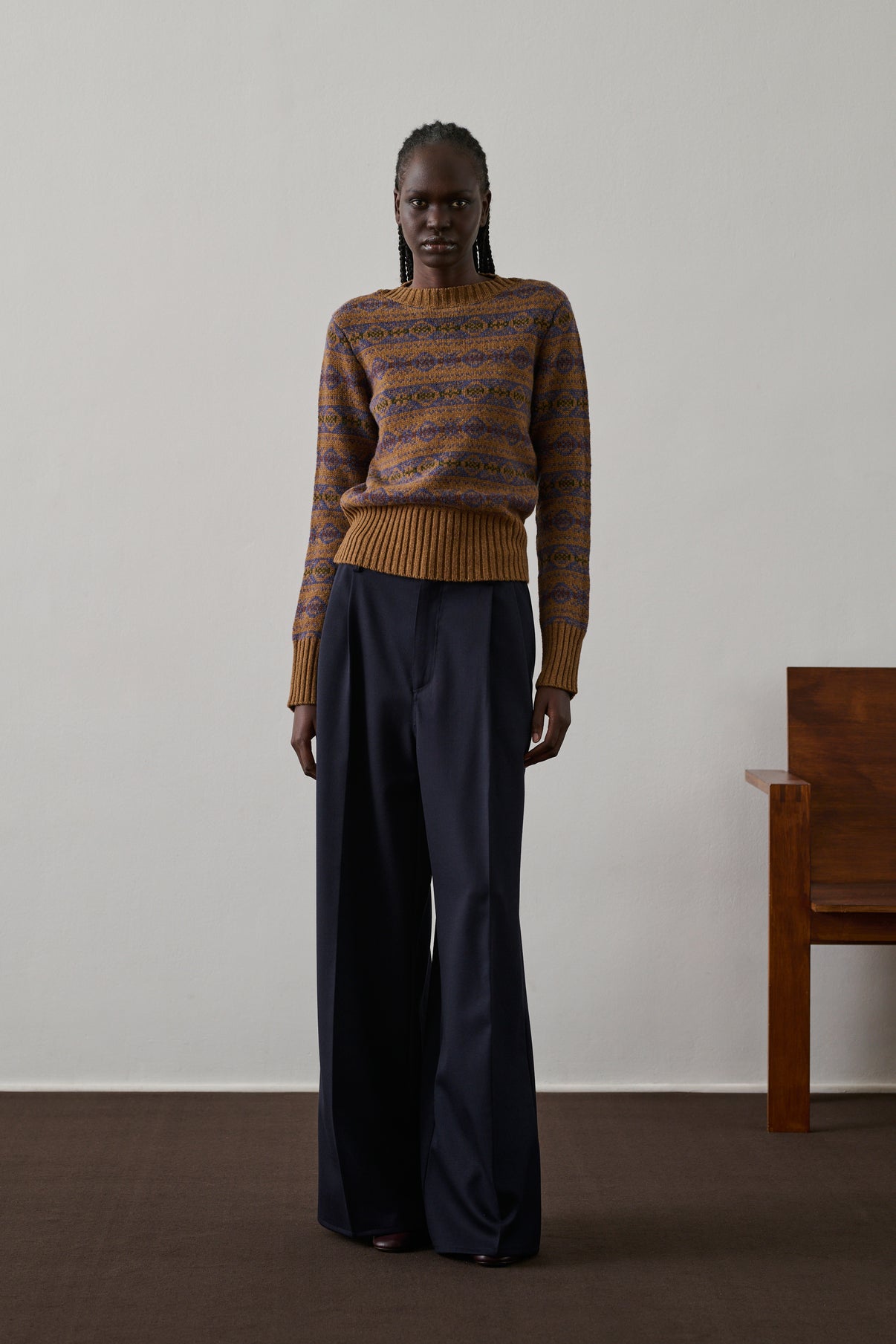 Pull Gipsy - Camel/Violet - Laine - Femme vue 3