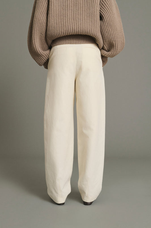 Pantalon Baptiste - Écru - Coton - Femme
