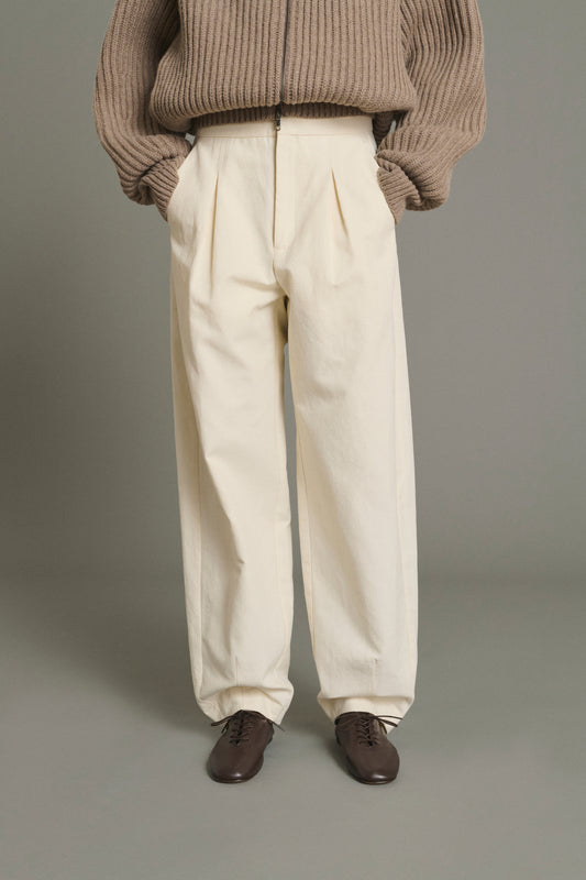 Pantalon Baptiste - Écru - Coton - Femme