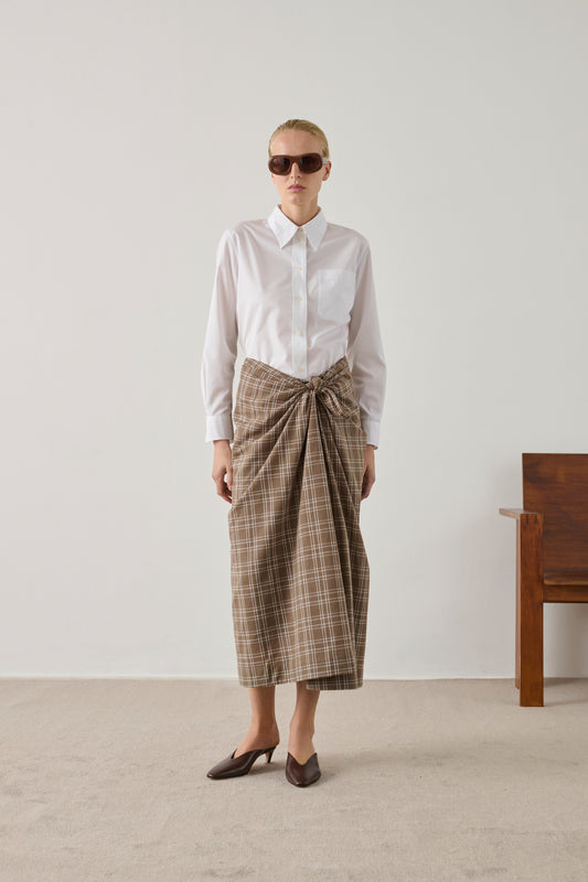 Jupe Goa - Marron Glacé/Écru - Coton - Femme