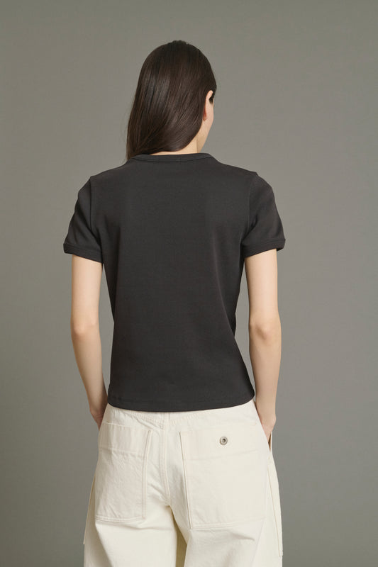 Camiseta Aristide - Carbón - Algodón - Mujer