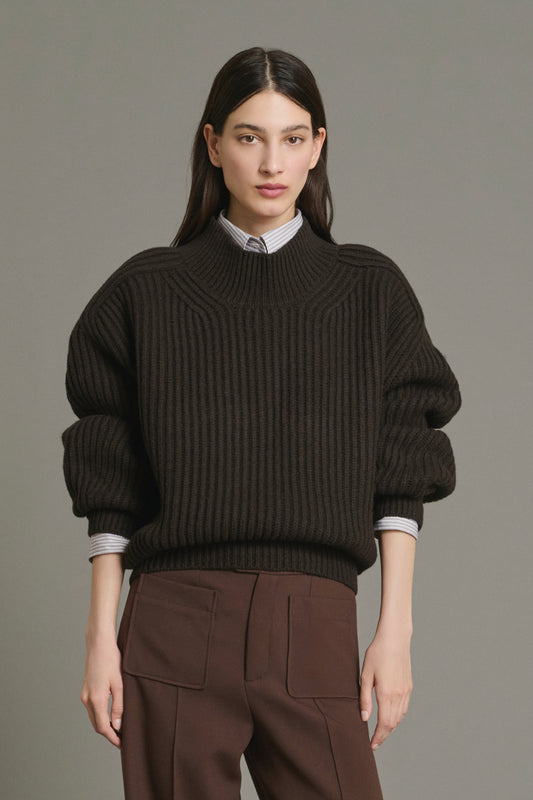 Jersey Flamand - Chocolate - Lana Merina - Mujer