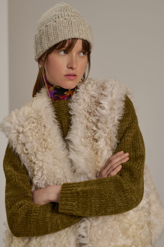 Gorro Blizzard - Gris/Crudo - Lana - Mujer