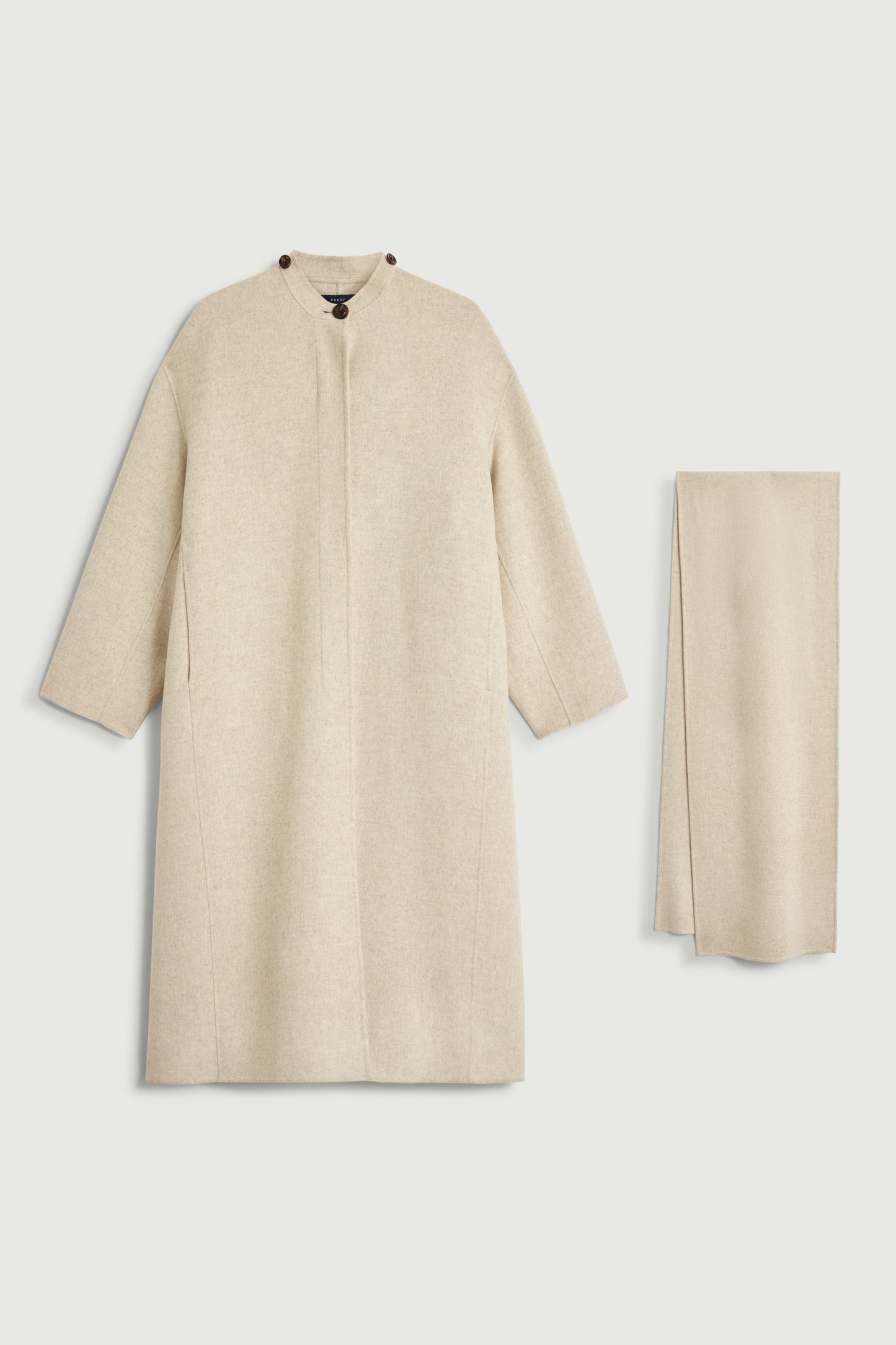 Manteau Finn - Écru/Gris - Laine - Femme