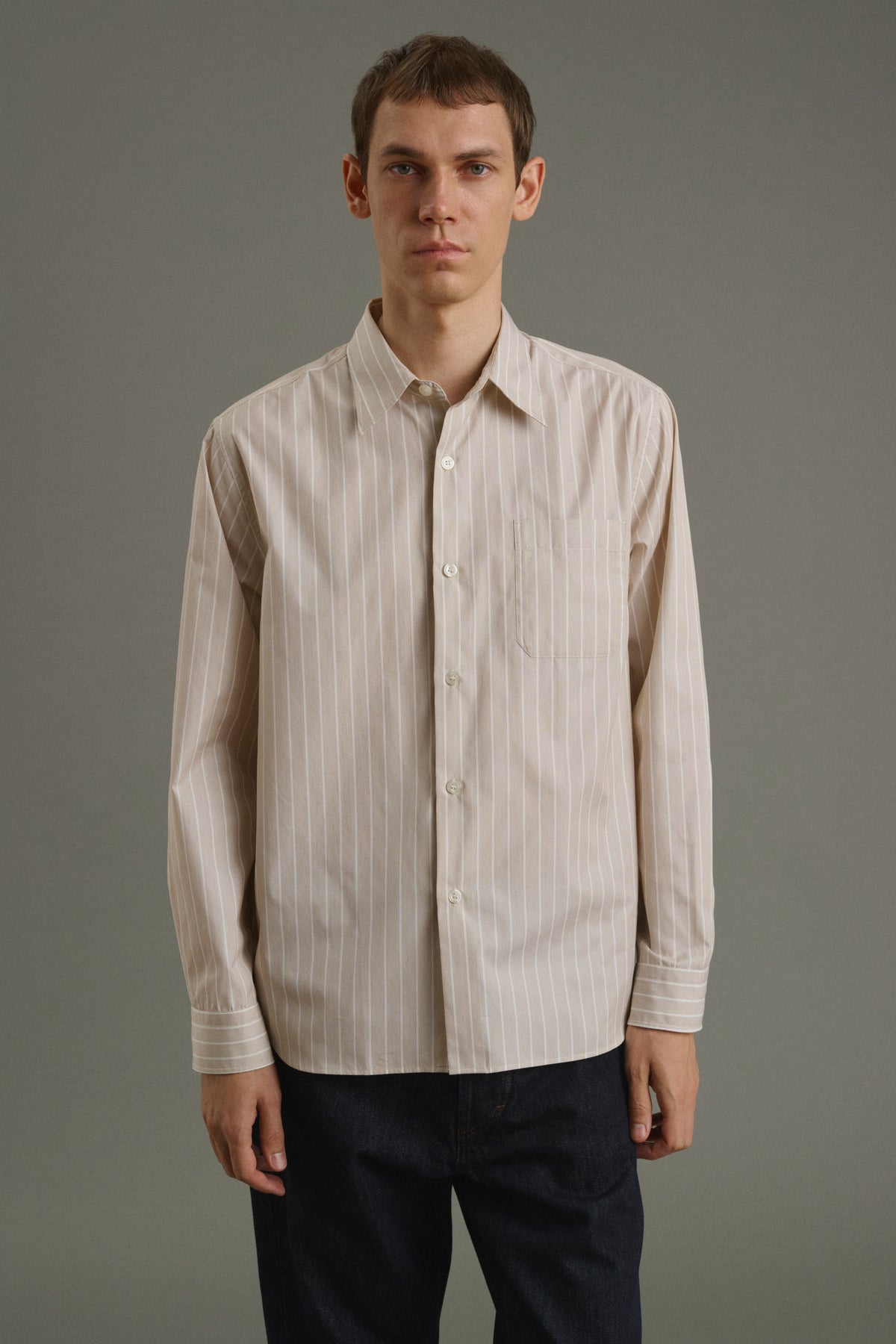 Camisa Glenn - Avellana/Crudo - Algodón - Hombre vue 2