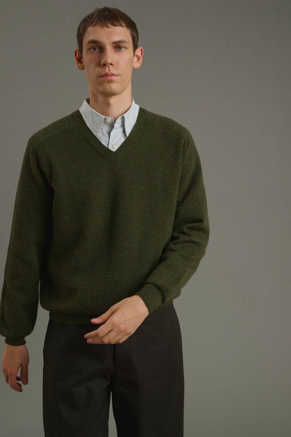 Pull Themo - Vert Foncé - Laine - Homme vue 3