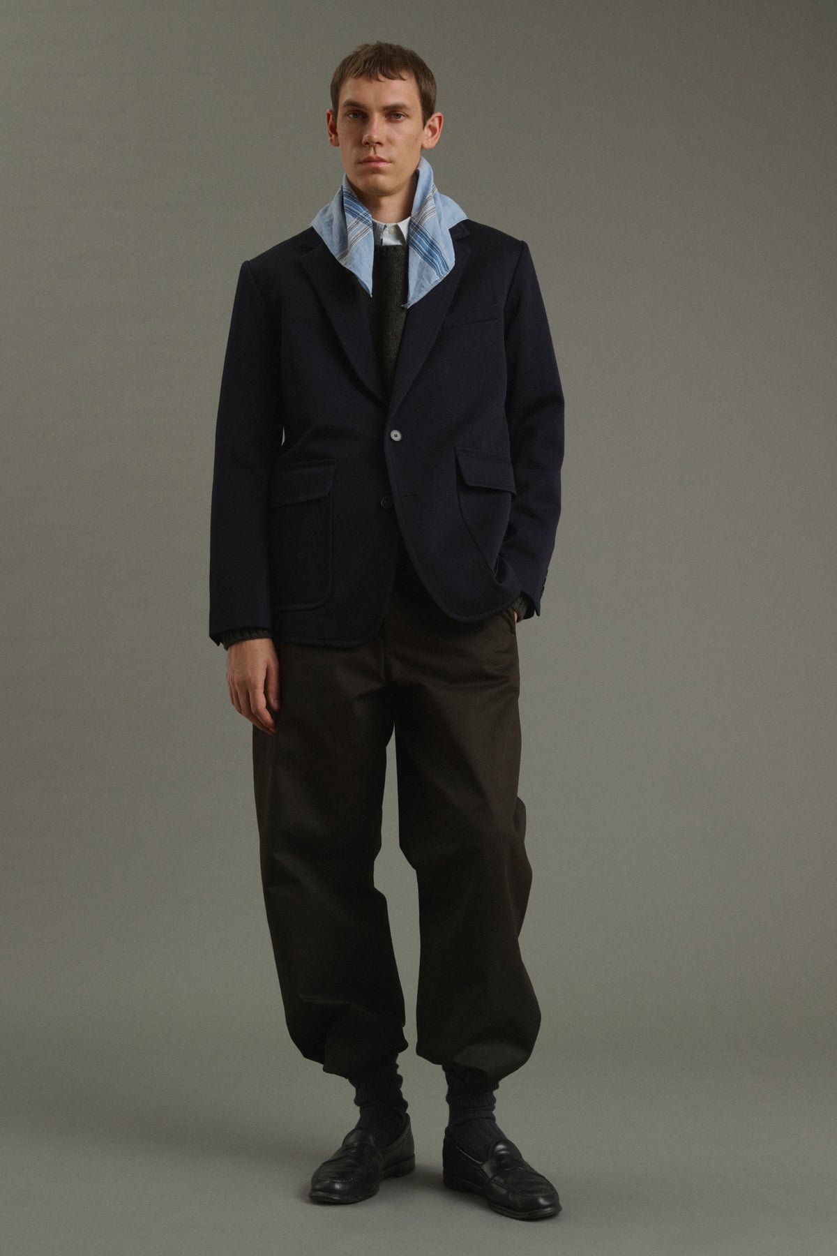 Foulard Paulin - Bleu Ciel/Noir - Coton - Homme