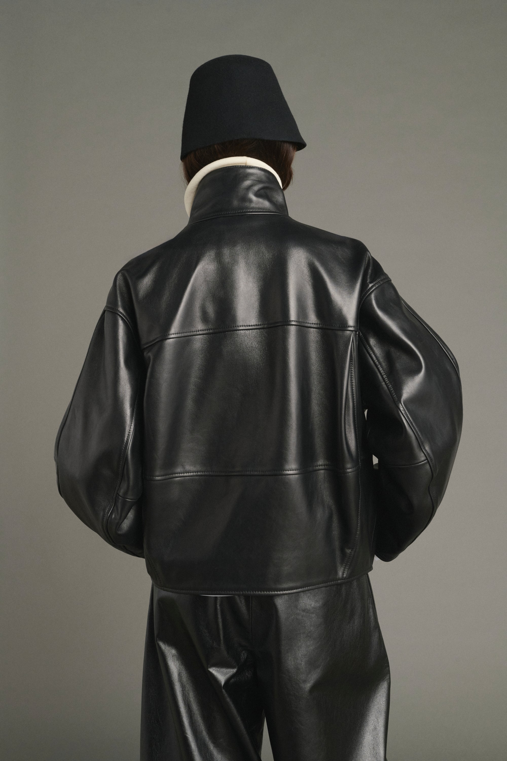 Gamma jacket - Black Oversized Leather Women - Soeur
