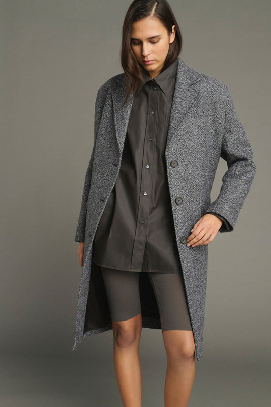 Manteau Leon - Gris/Noir - Laine - Femme