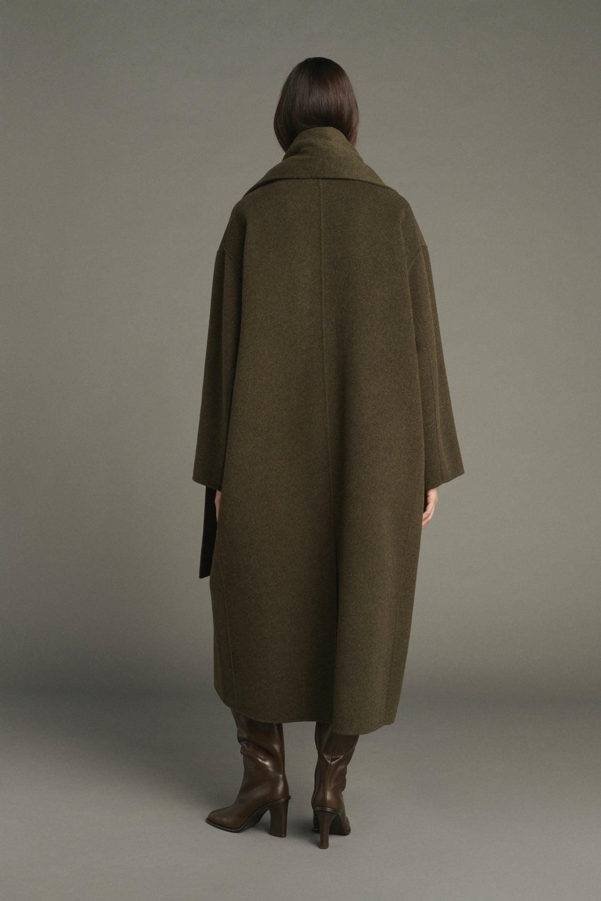 Manteau Finn - Kaki Chiné - Laine - Femme vue 3