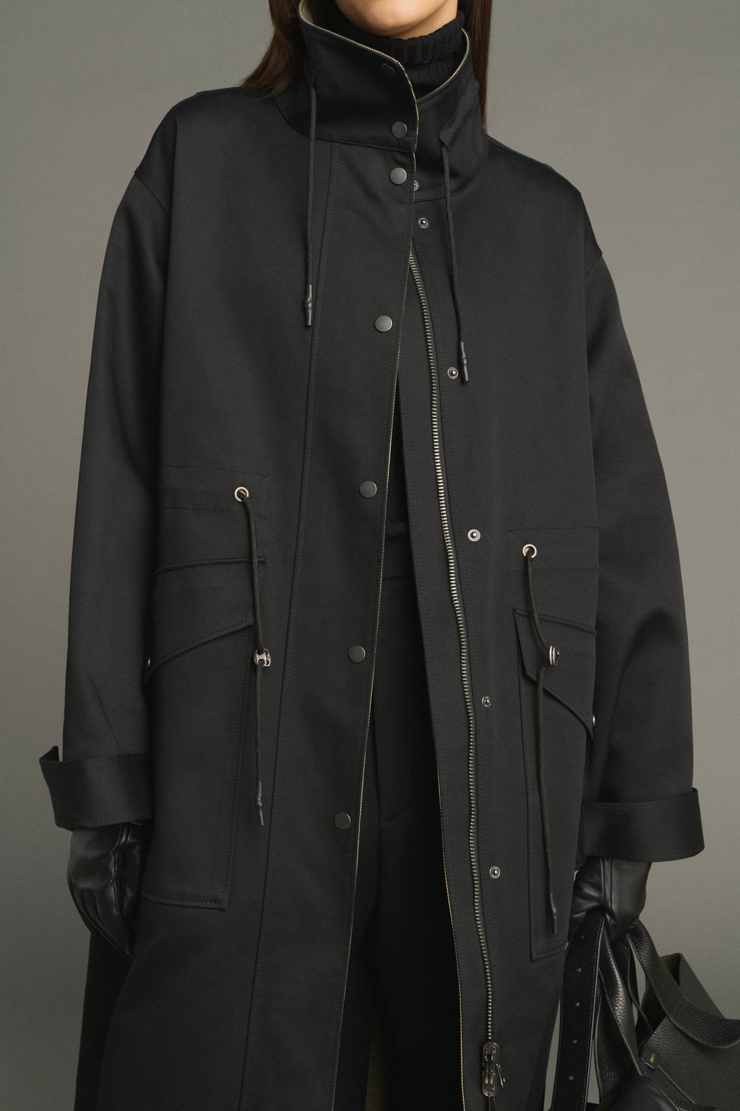 Manteau Luce - Noir/Beige - Coton - Femme