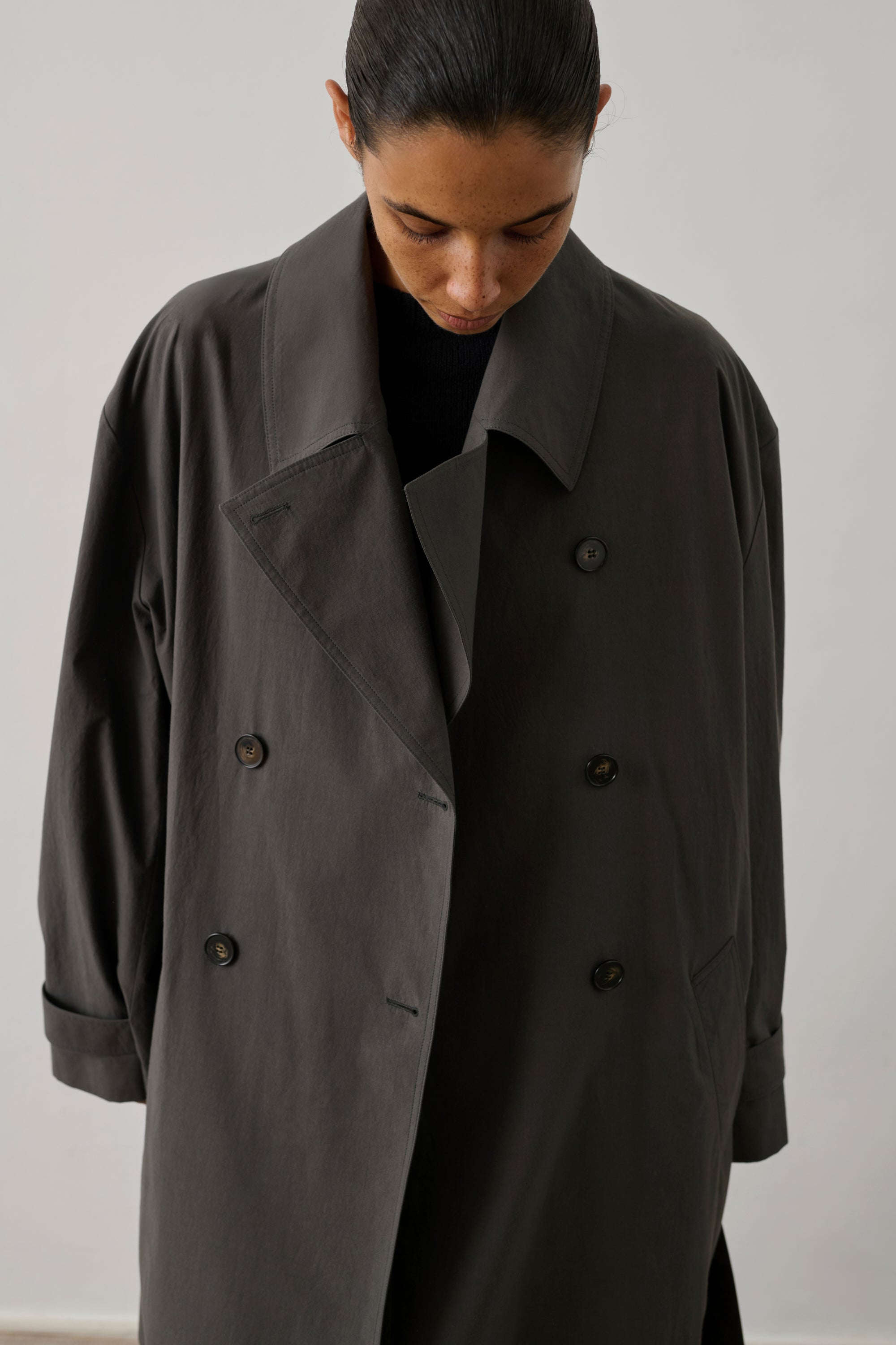 Trench Helio - Anthracite Cotton Women - Soeur