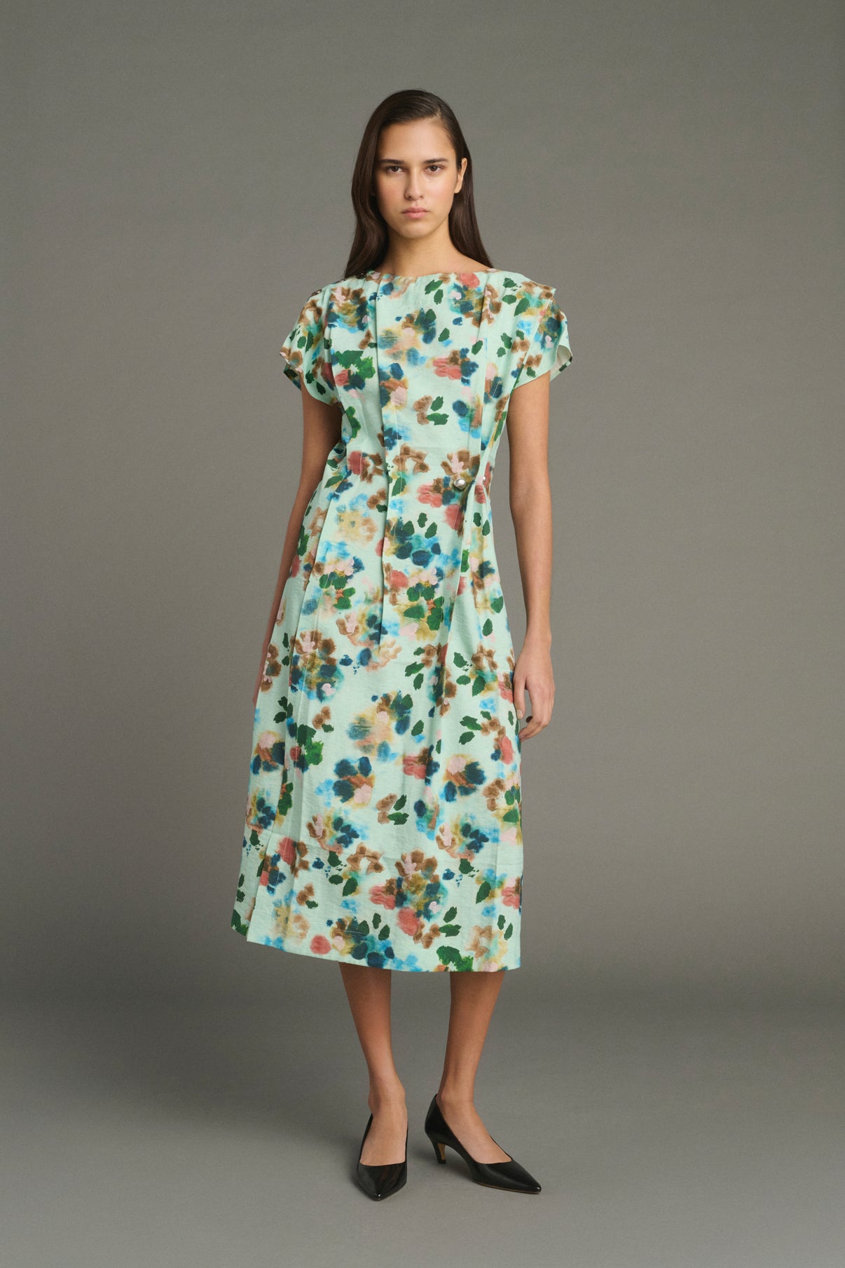 Vestido Jade - Turquesa - Seda - Mujer vue 1