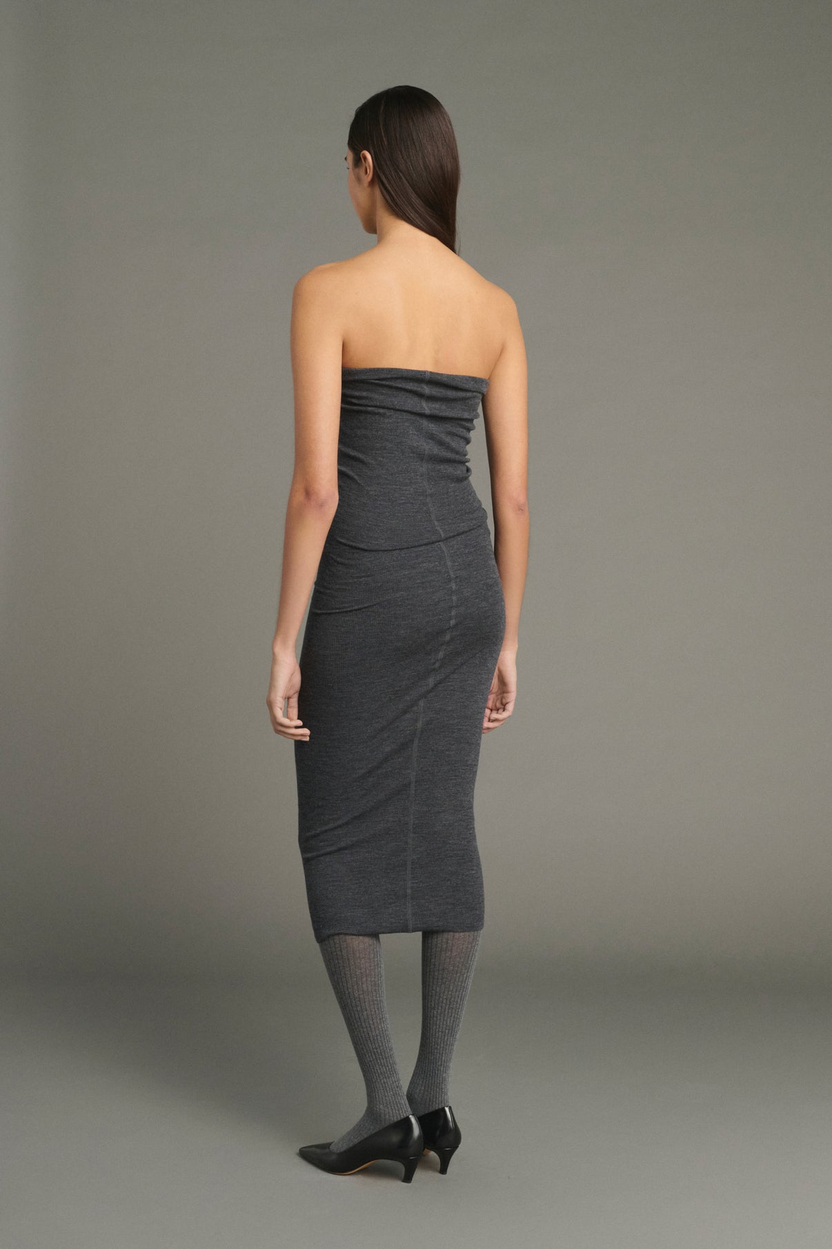 Vestido Lilia - Gris Antracita - Lana - Mujer vue 2