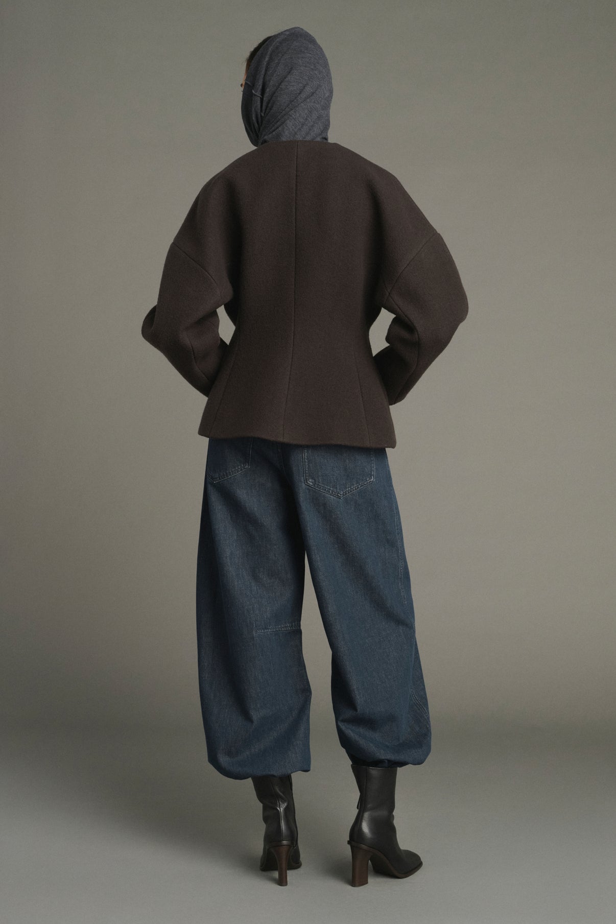 Chaqueta France - Verde ébano - Algodón - Mujer vue 2