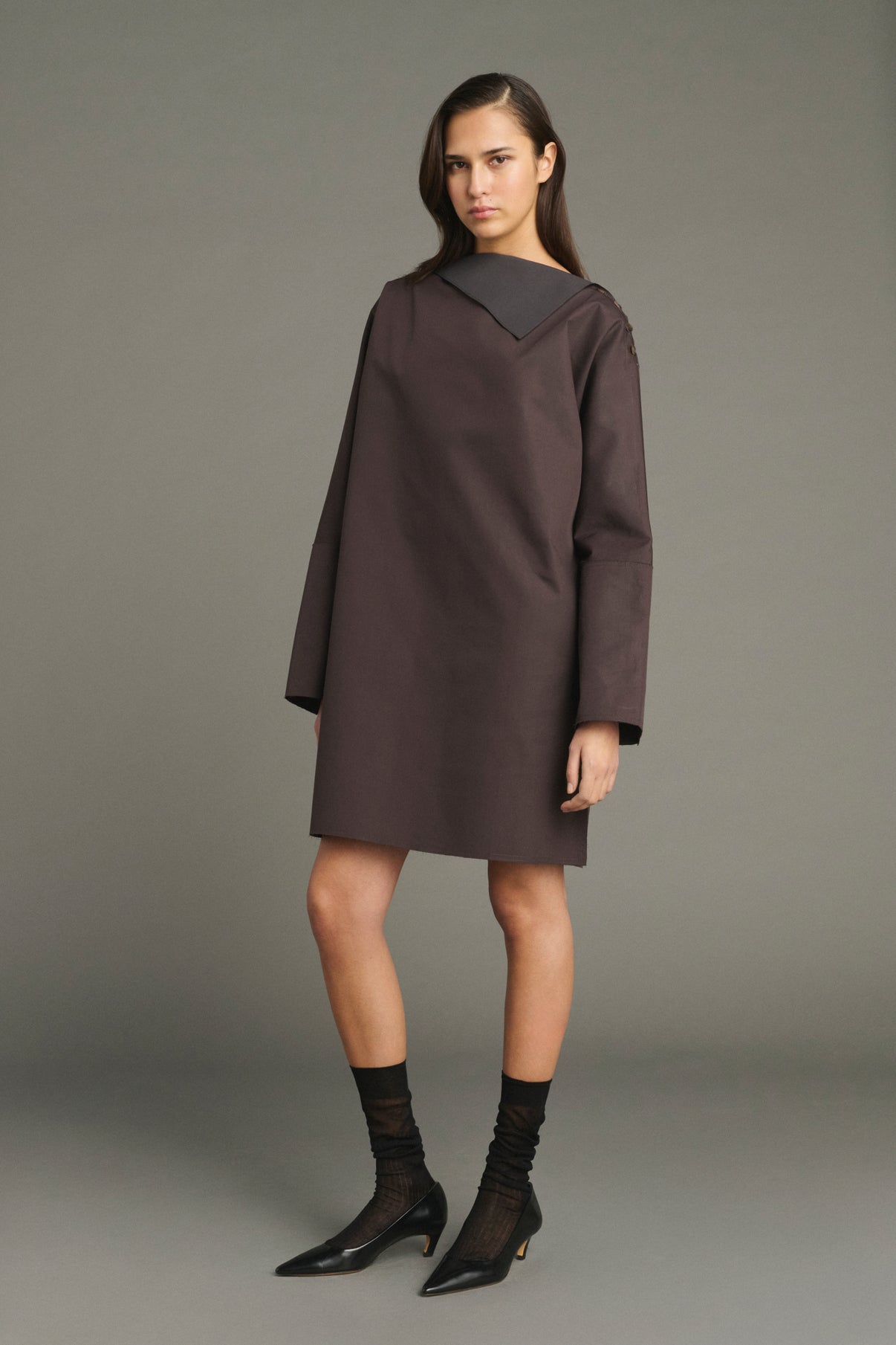 Vestido Liris - Higo/Marrón Oscuro - Algodón - Mujer vue 1