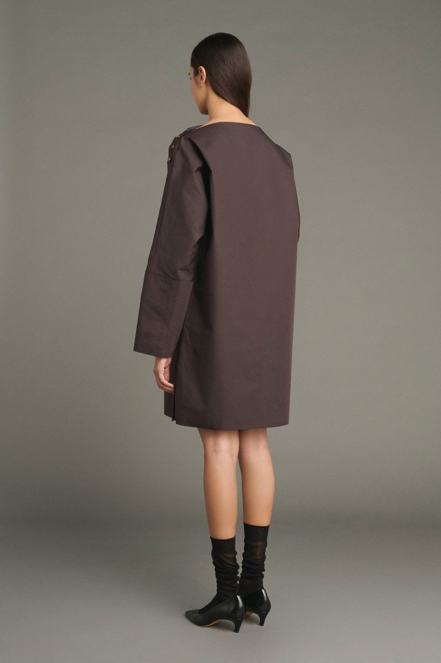 Vestido Liris - Higo/Marrón Oscuro - Algodón - Mujer