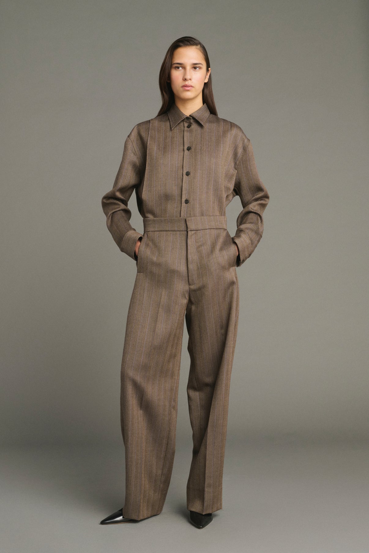 Chemise Lisbonne - Marron/Parme - Laine - Femme vue 5