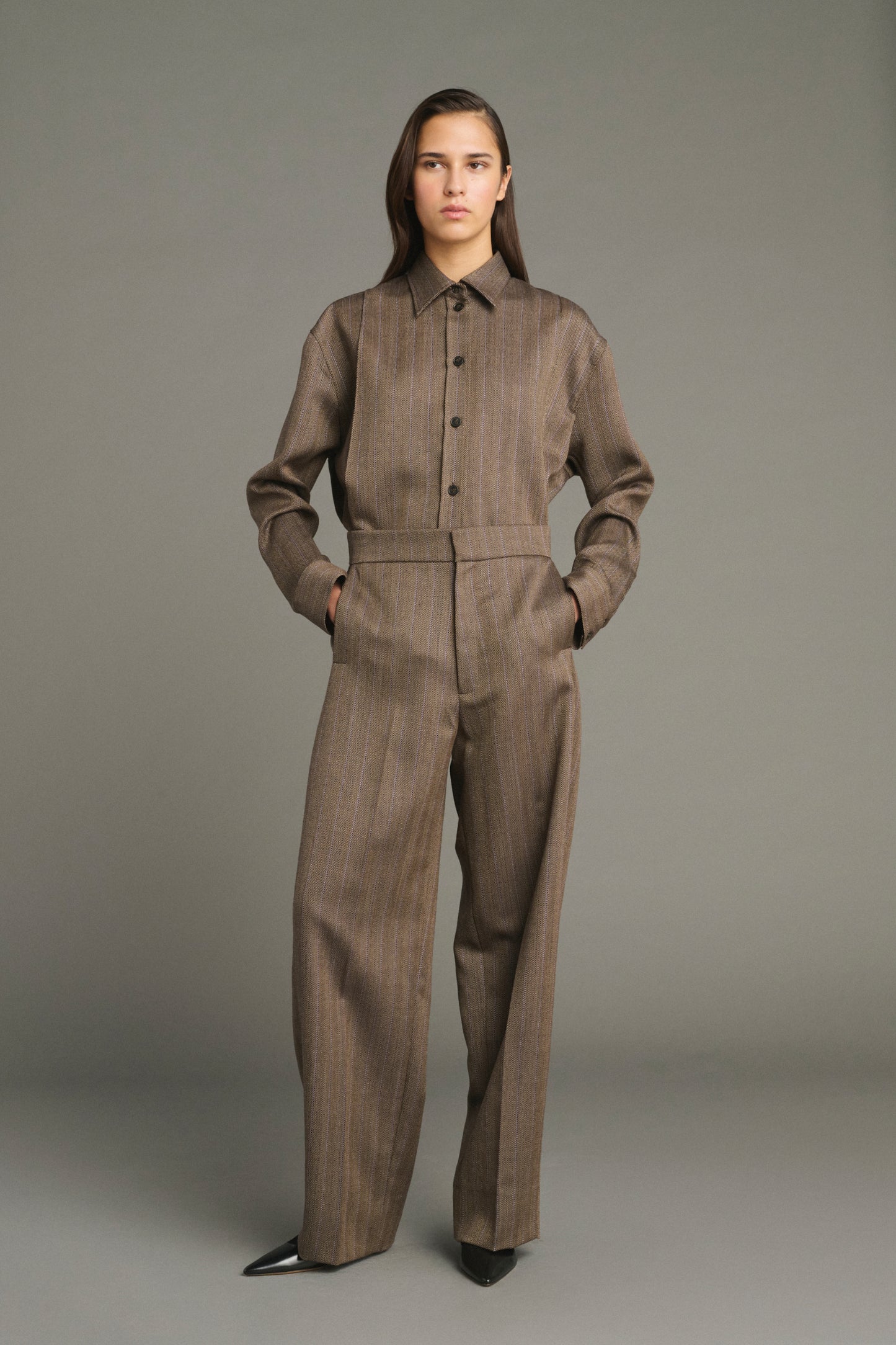 Chemise Lisbonne - Marron/Parme - Laine - Femme