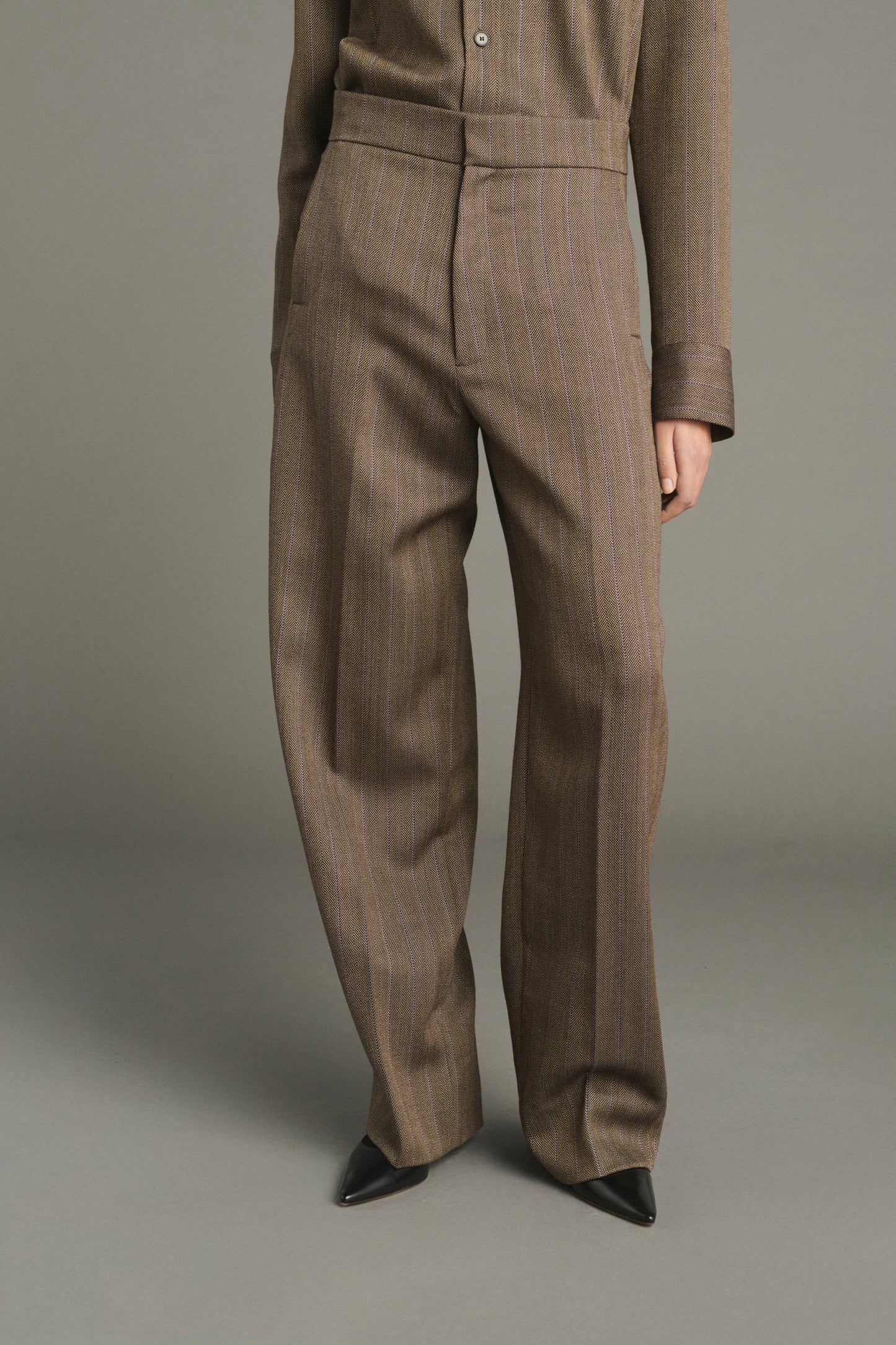 Pantalon Jocelyn - Marron/Parme - Laine - Femme
