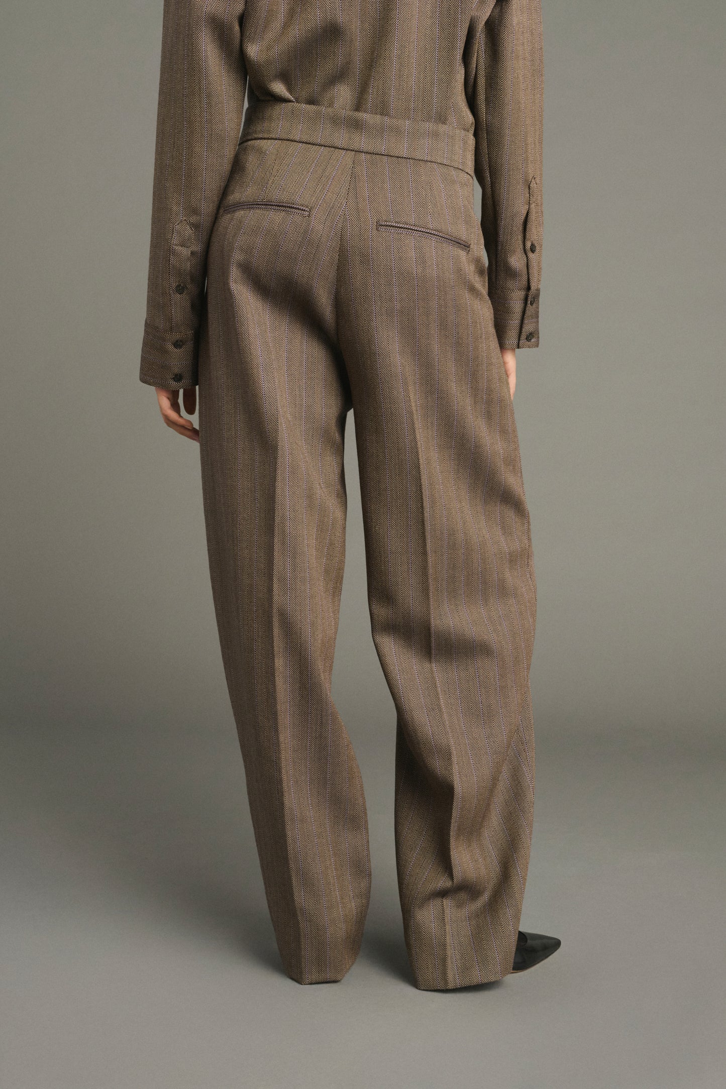 Pantalon Jocelyn - Marron/Parme - Laine - Femme