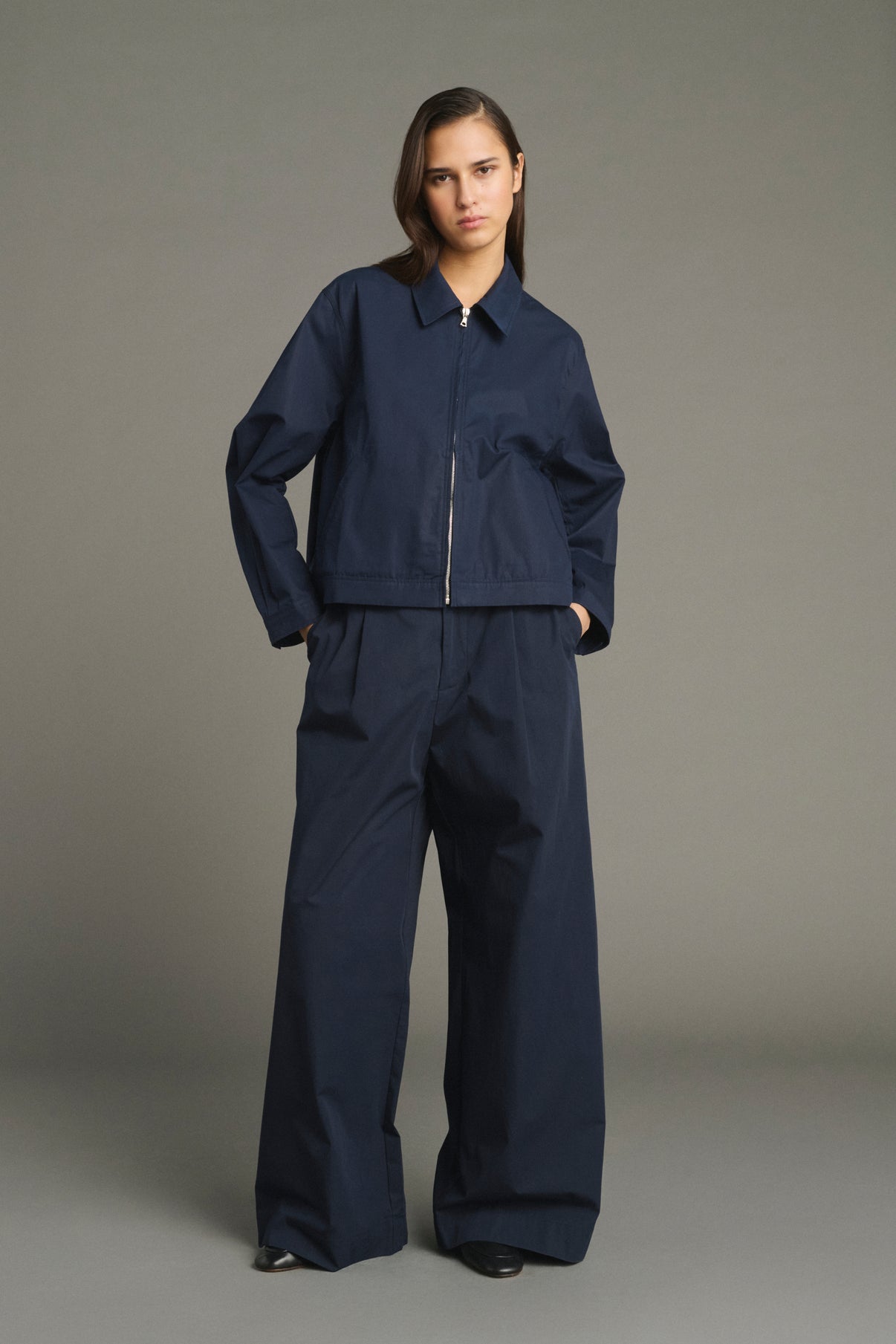 Pantalon Hugues - Navy - Coton - Femme vue 1