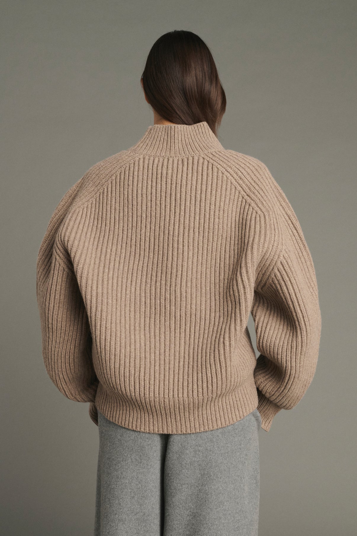 Jersey Flamand - Beige jaspeado - Lana merinos - Mujer vue 2