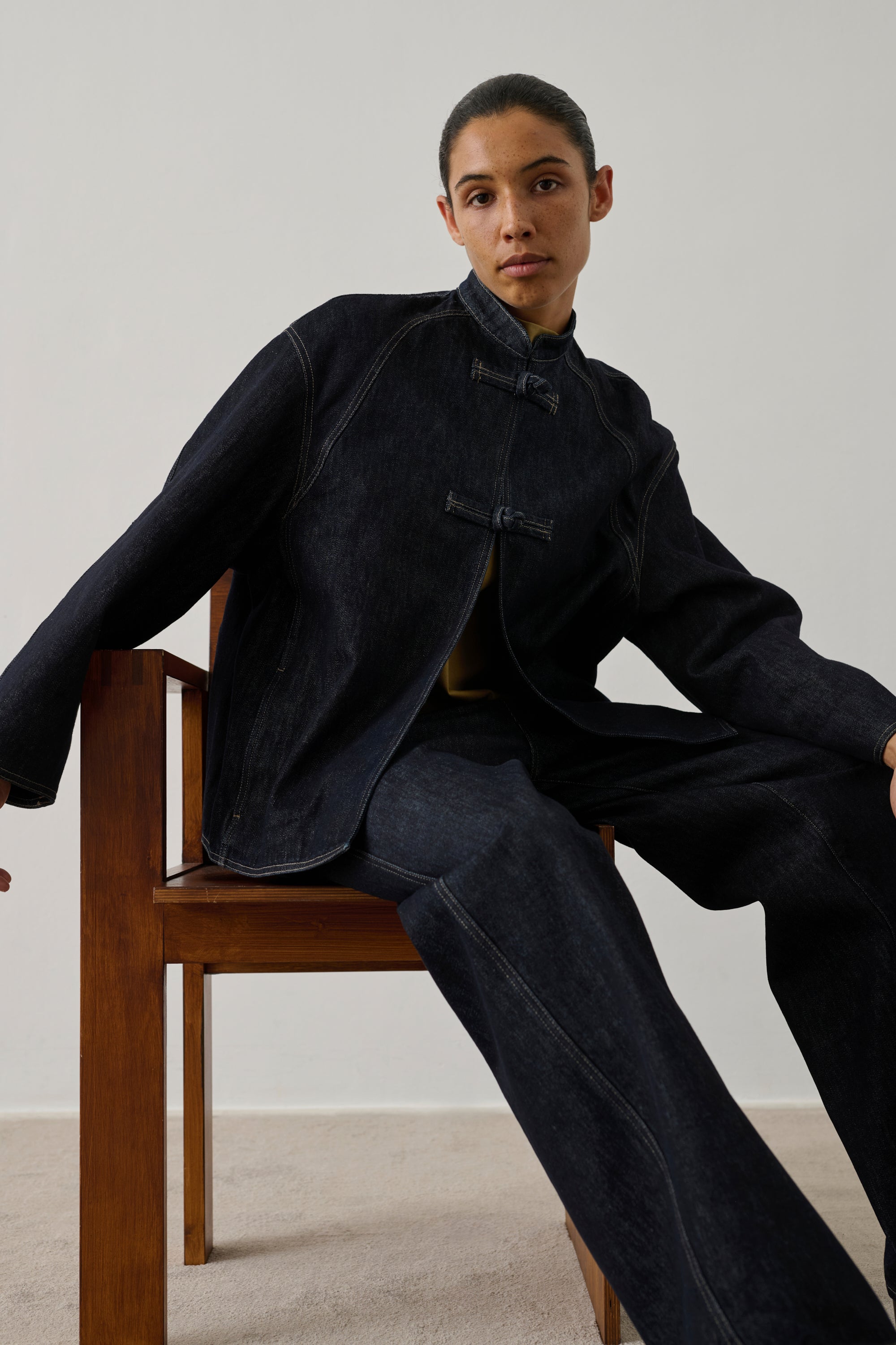 Jacket Iliana - Raw Blue Cotton Women - Soeur