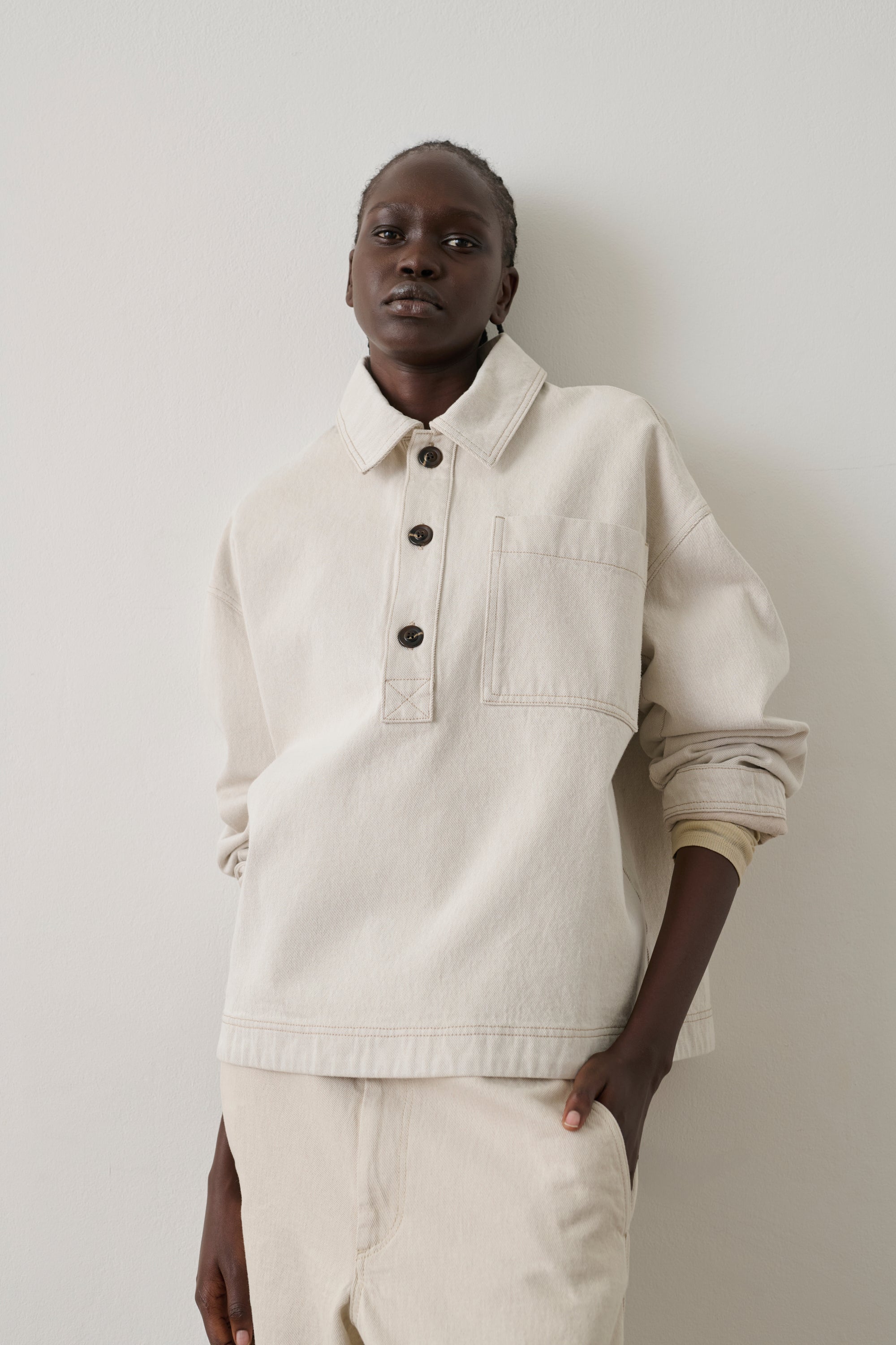 LE CIEL BLEU 25AW Denim Oversized Shirt 【公式通販】