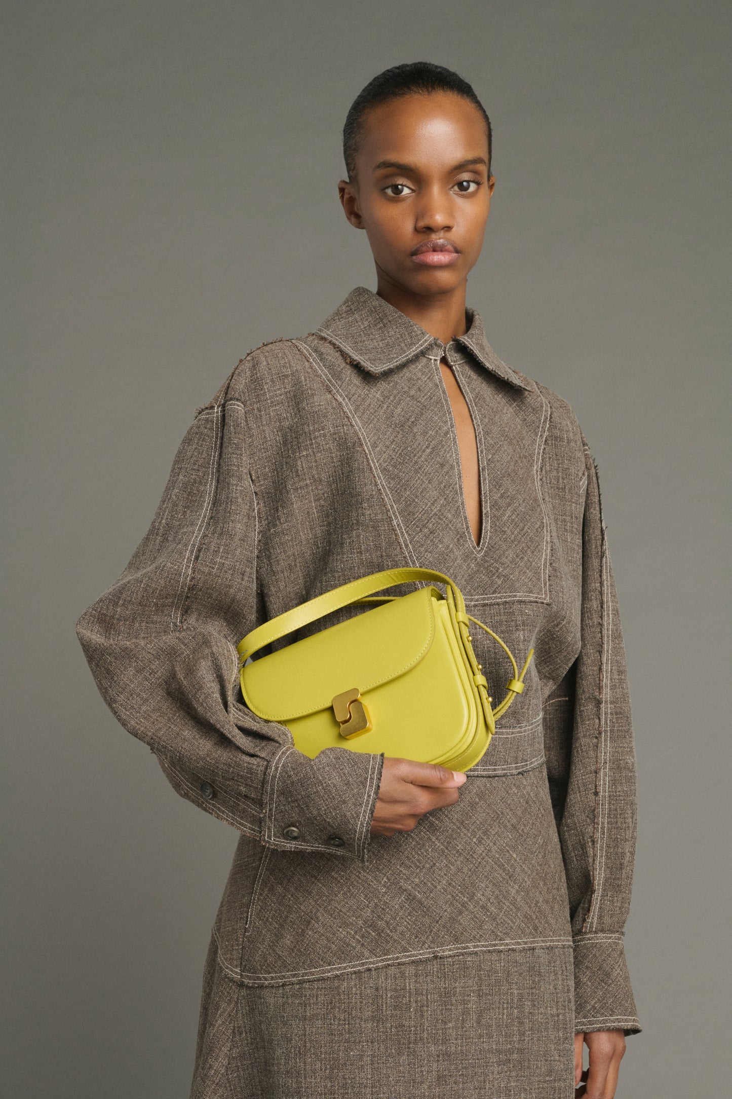 Bolso Bellissima Mini - Amarillo neón - Cuero - Mujer