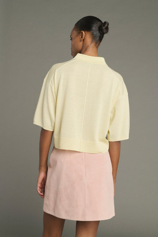 Jersey Elton - Amarillo pálido - Lana merino - Mujer