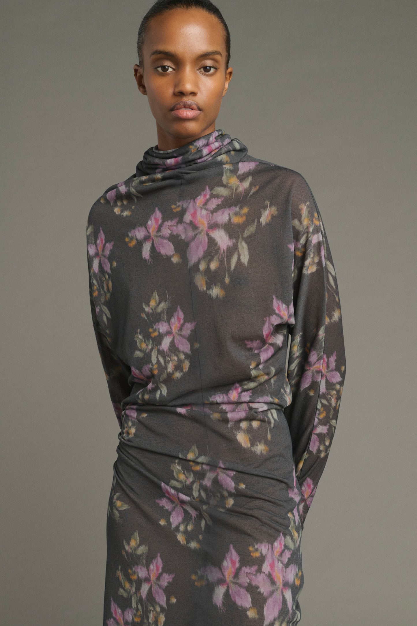 Robe Lola - Anthracite/Violet - Coton - Femme