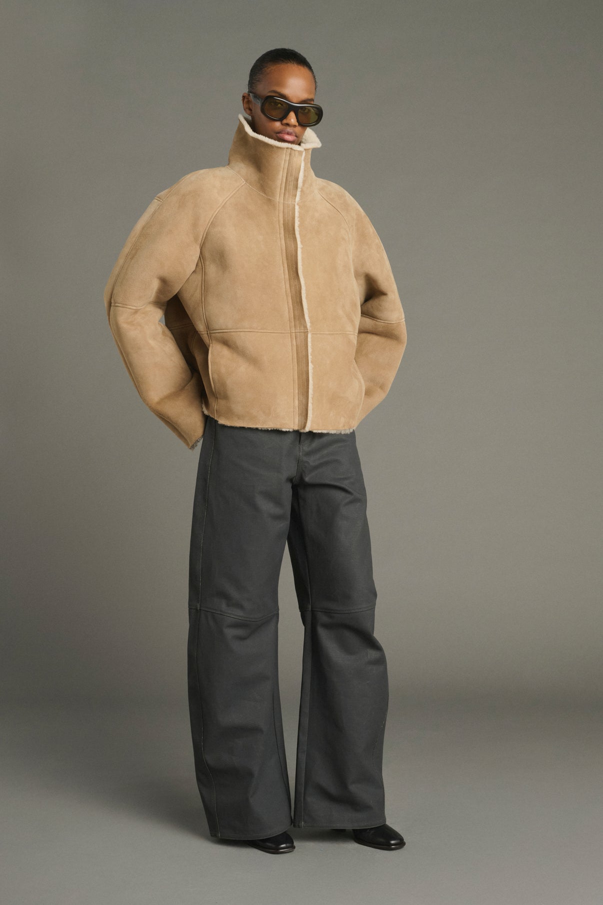 Manteau Kleber - Beige - Cuir - Femme vue 1