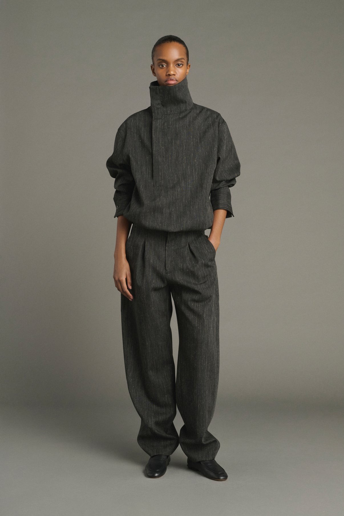 Baptiste Trousers - Anthracite Grey - Wool - Women vue 1