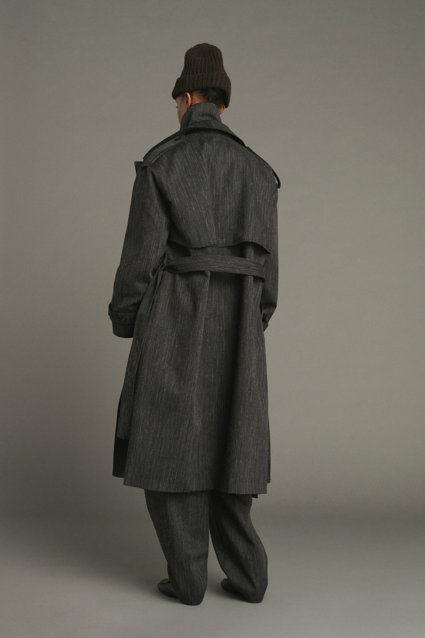 Trench Jourdain - Gris Anthracite - Laine - Femme