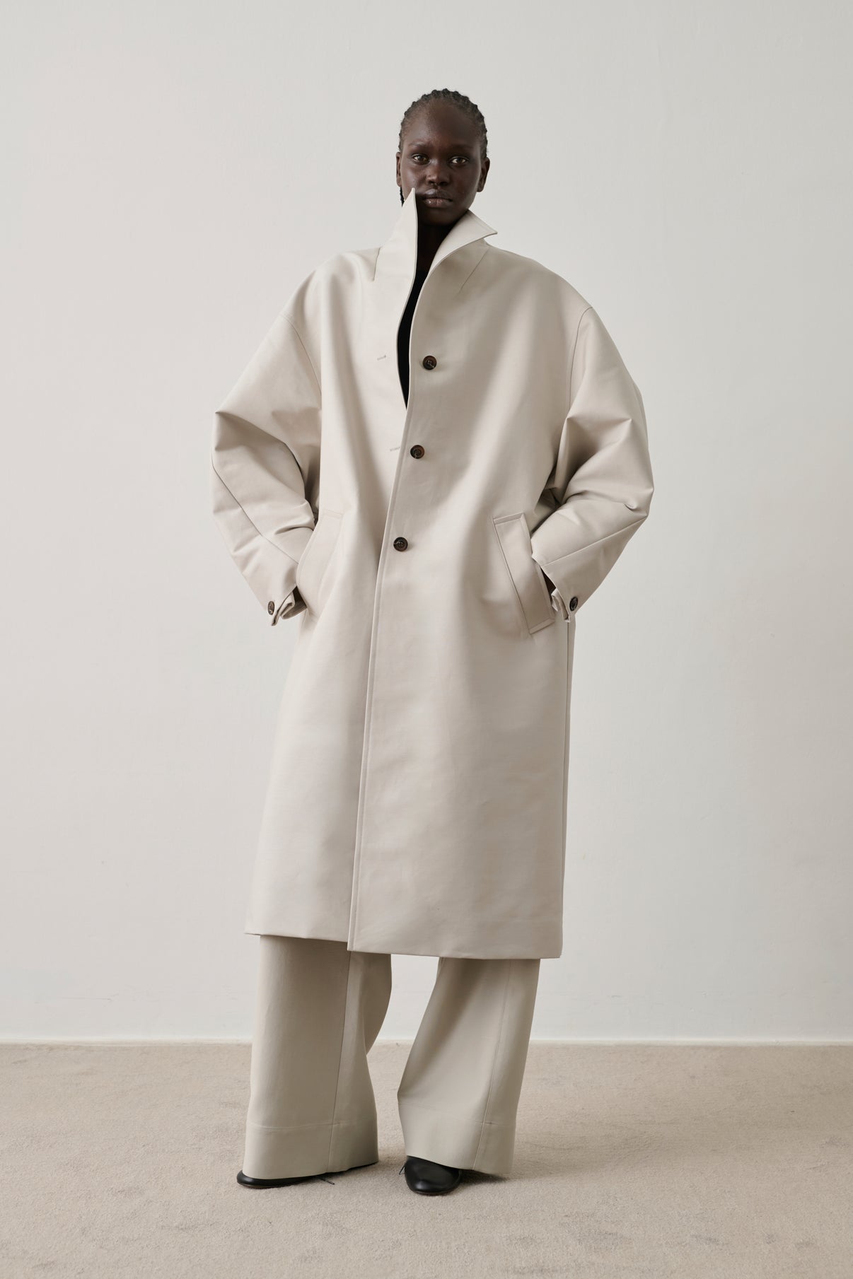 Manteau Hyacinthe - Gris Clair Coton Bio Femme - Soeur vue 4