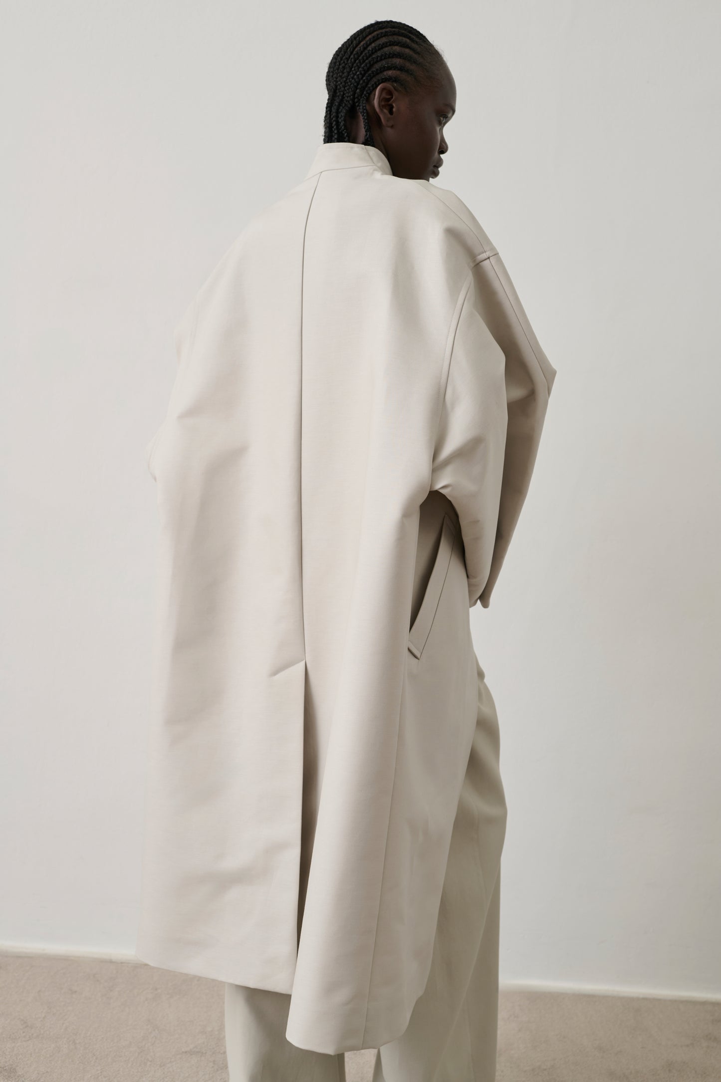 Manteau Hyacinthe - Gris Clair Coton Bio Femme - Soeur