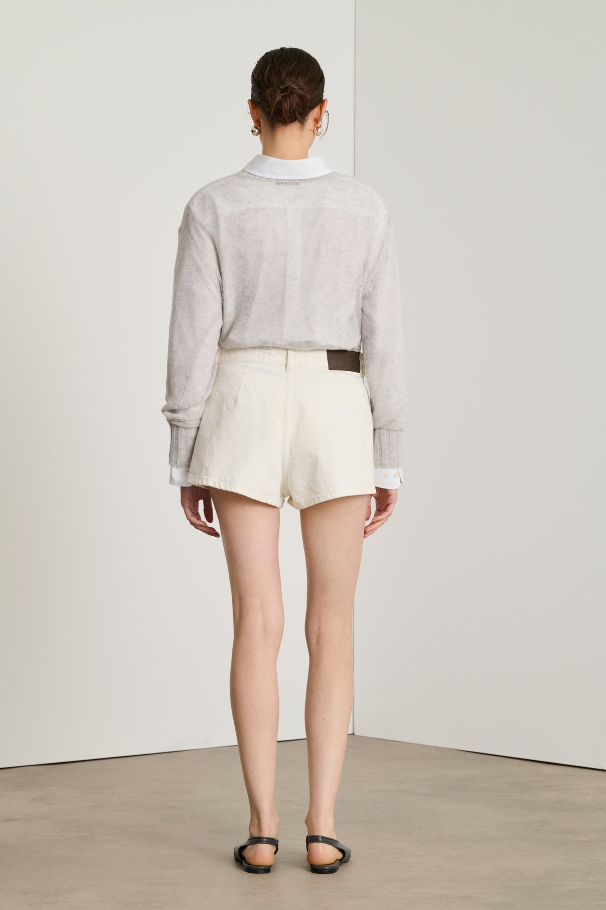 Short Cleo - Blanc Cassé - Coton - Femme vue 3