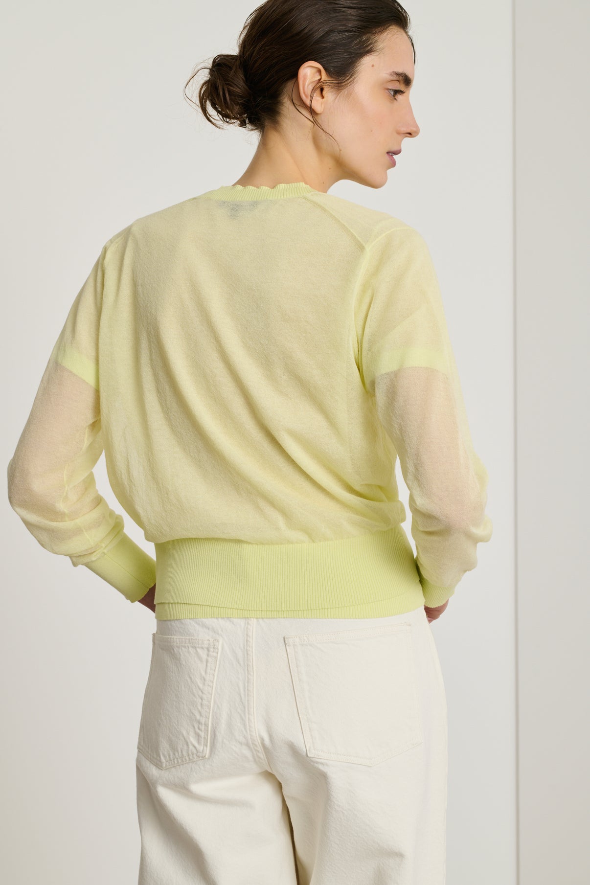 Cardigan Etretat - Jaune Acide - Femme vue 3