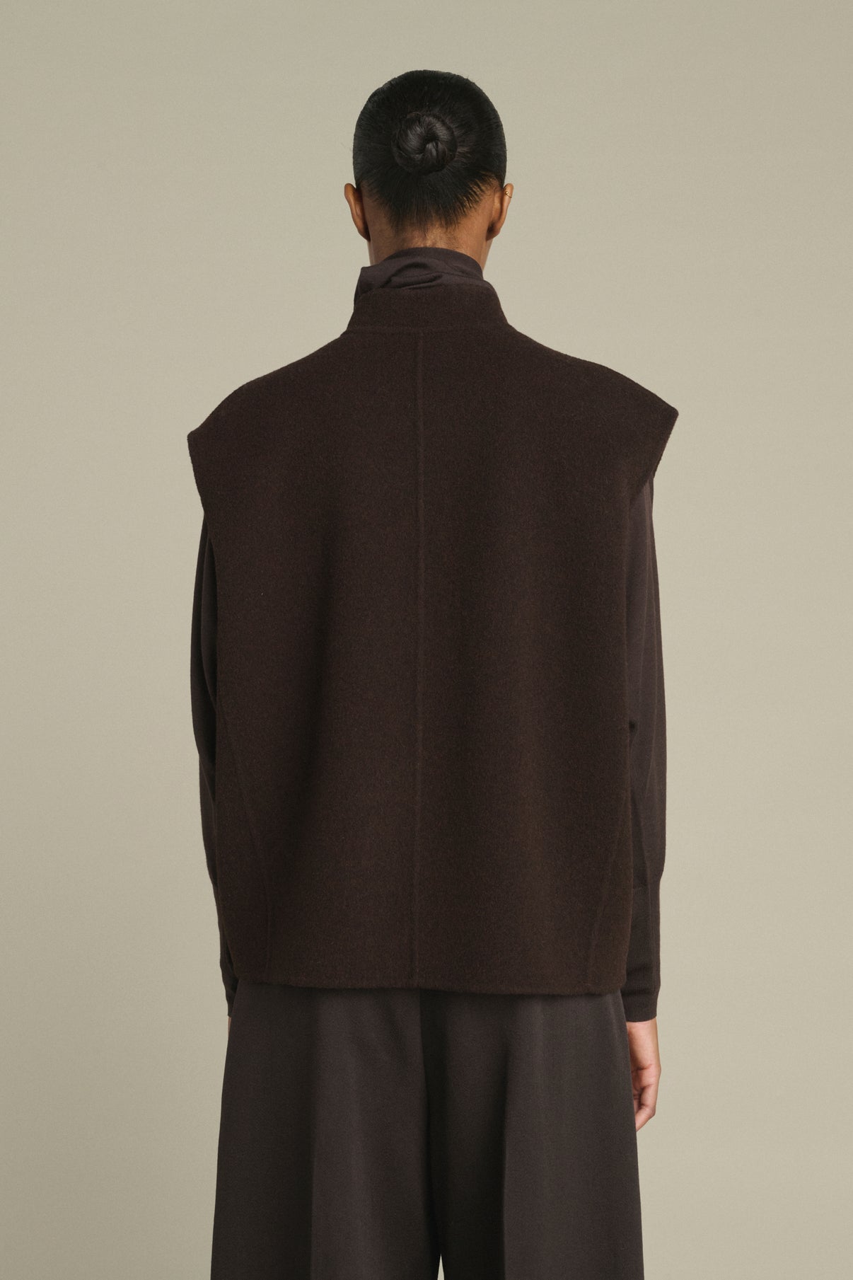 Jacket Adeline - Dark Brown - Wool - Women vue 4