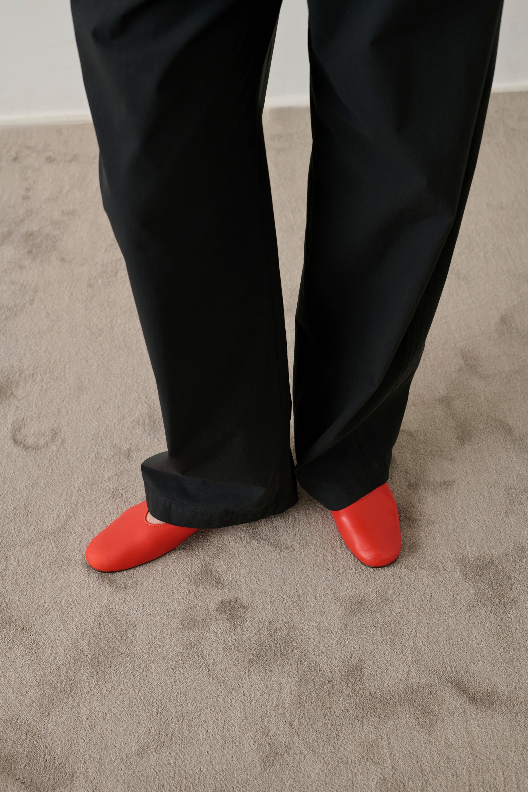 【美品】EPURE/ ETTE Satin Slingbacksフラットシューズ Slingbacks Emmett - Red Soft Leather Women - Soeur