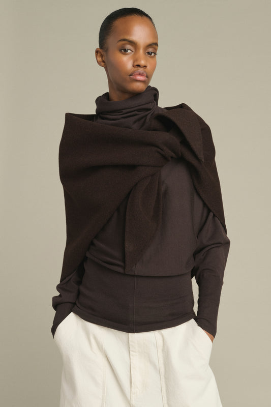 Cape Jamelia - Dark Brown - Wool - Women