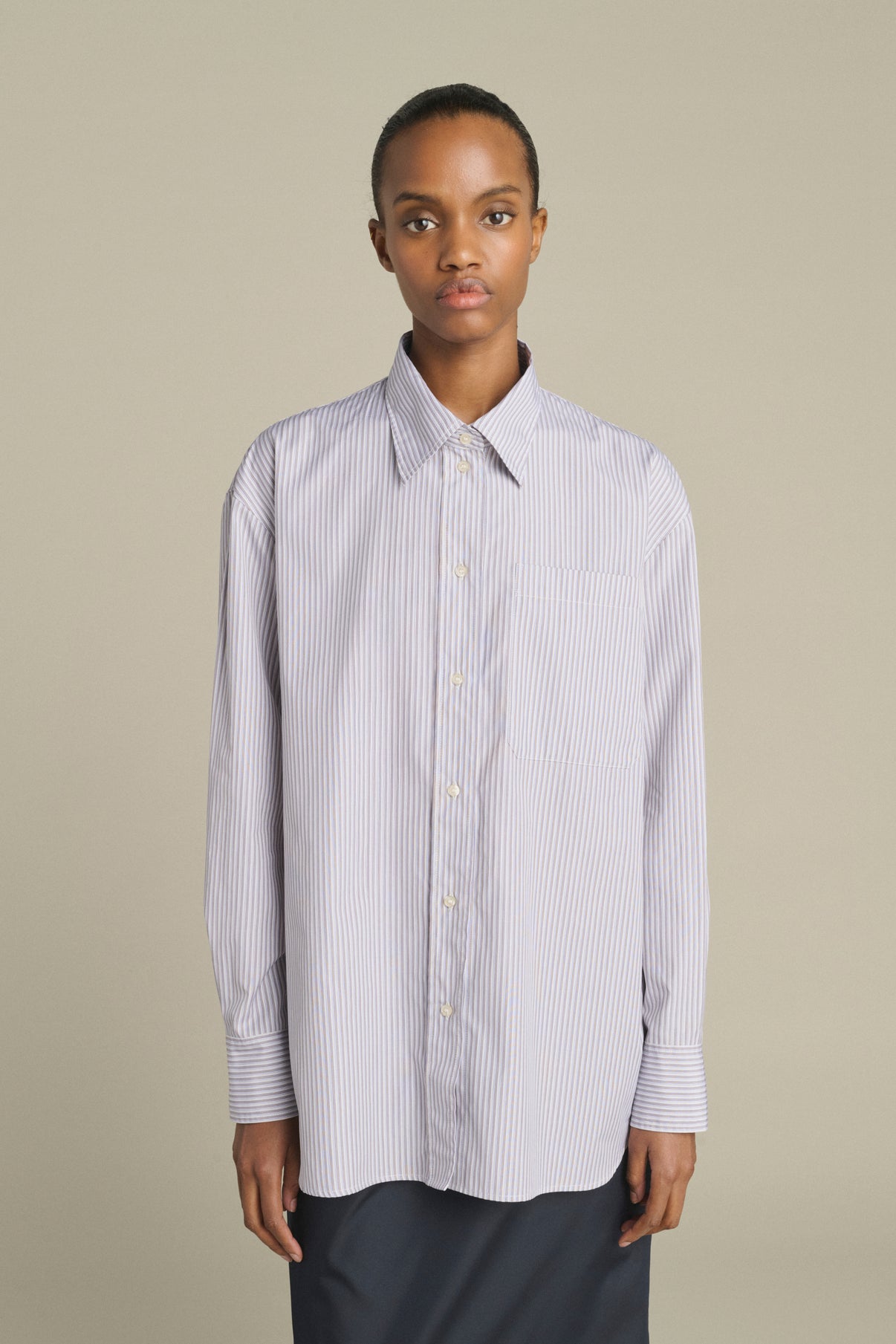 Chemise Carlotta - Bleu/Beige - Coton - Femme vue 3