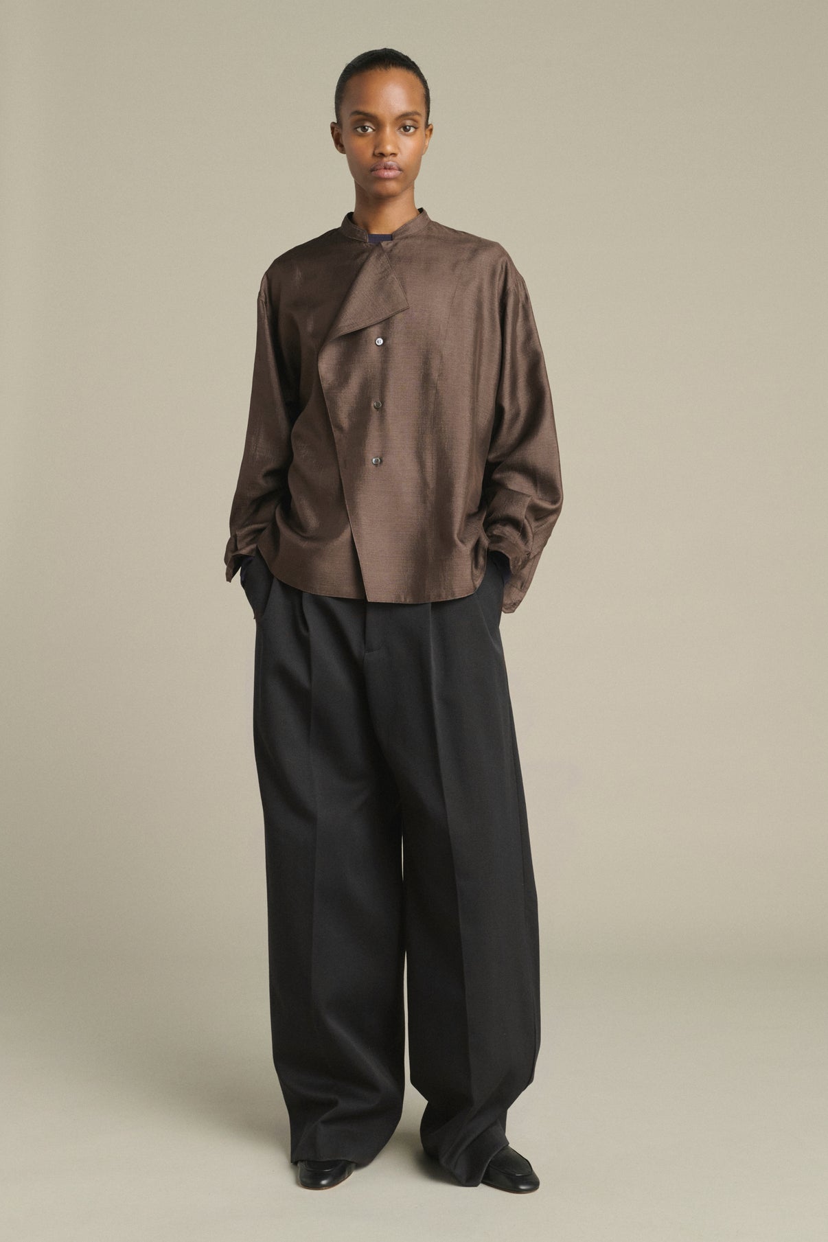 Blouse Hampton - Marron Foncé - Soie - Femme vue 1