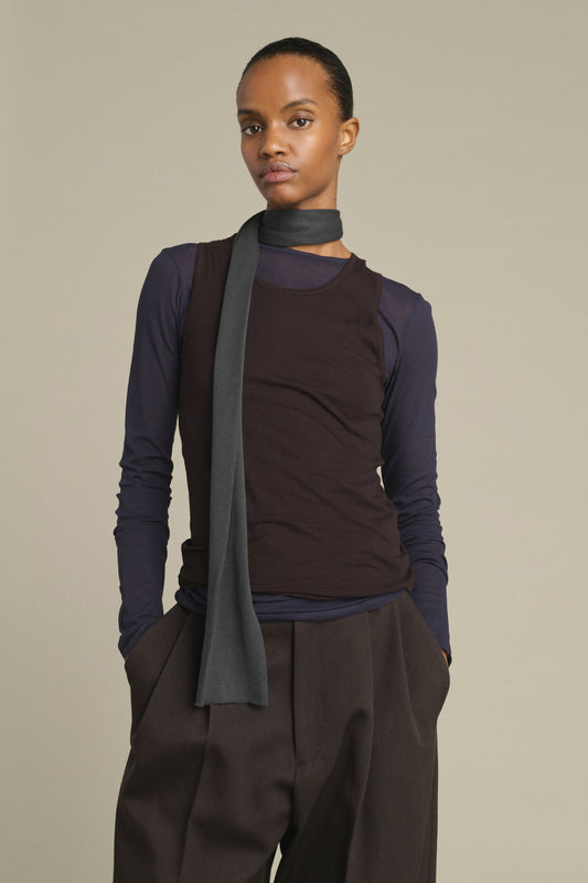 Kola Scarf - Anthracite Grey Cotton Jersey - Soeur