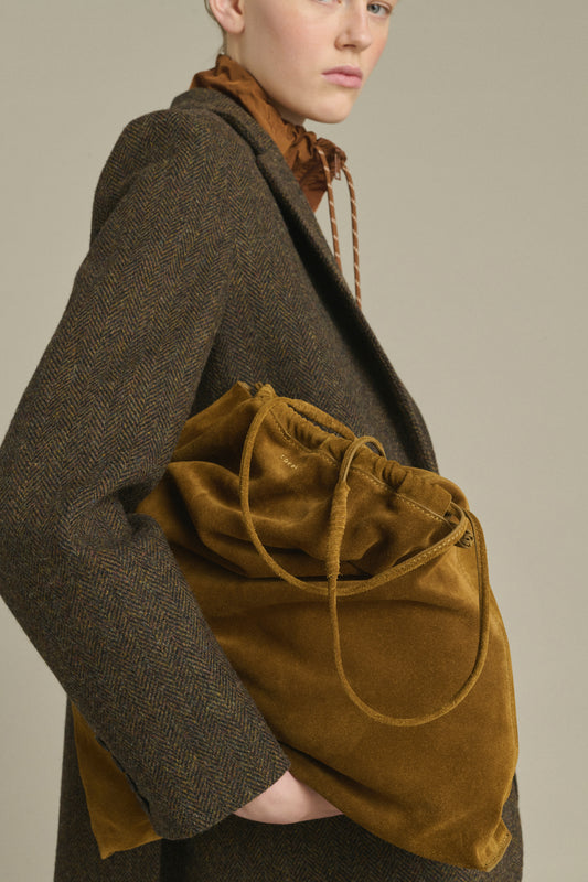 Bolso Sia - Caramelo Cuero Arrugado Fruncido - Soeur