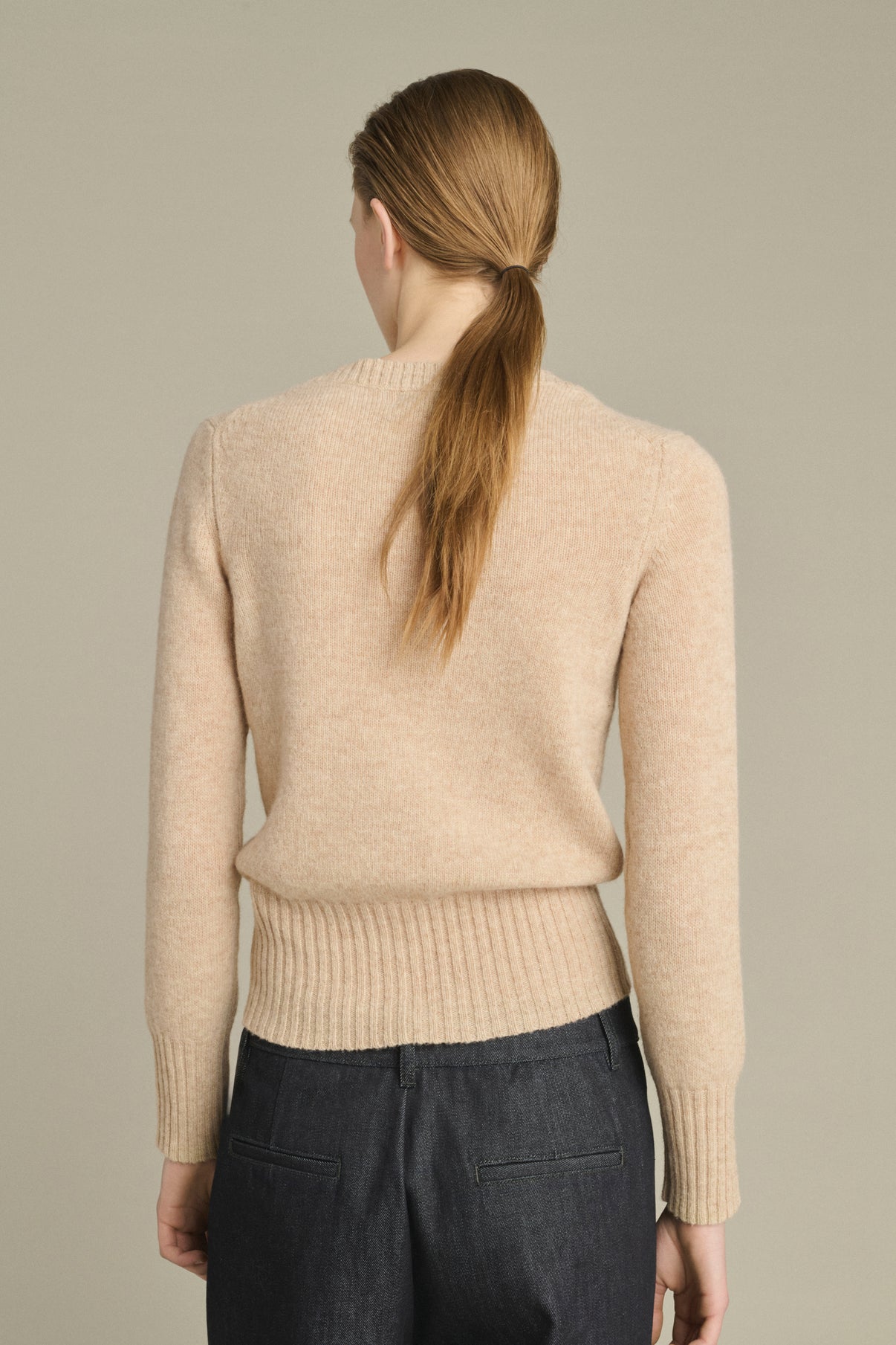 Pull Gipsy - Écru Chiné - Laine Mérinos - Femme vue 4