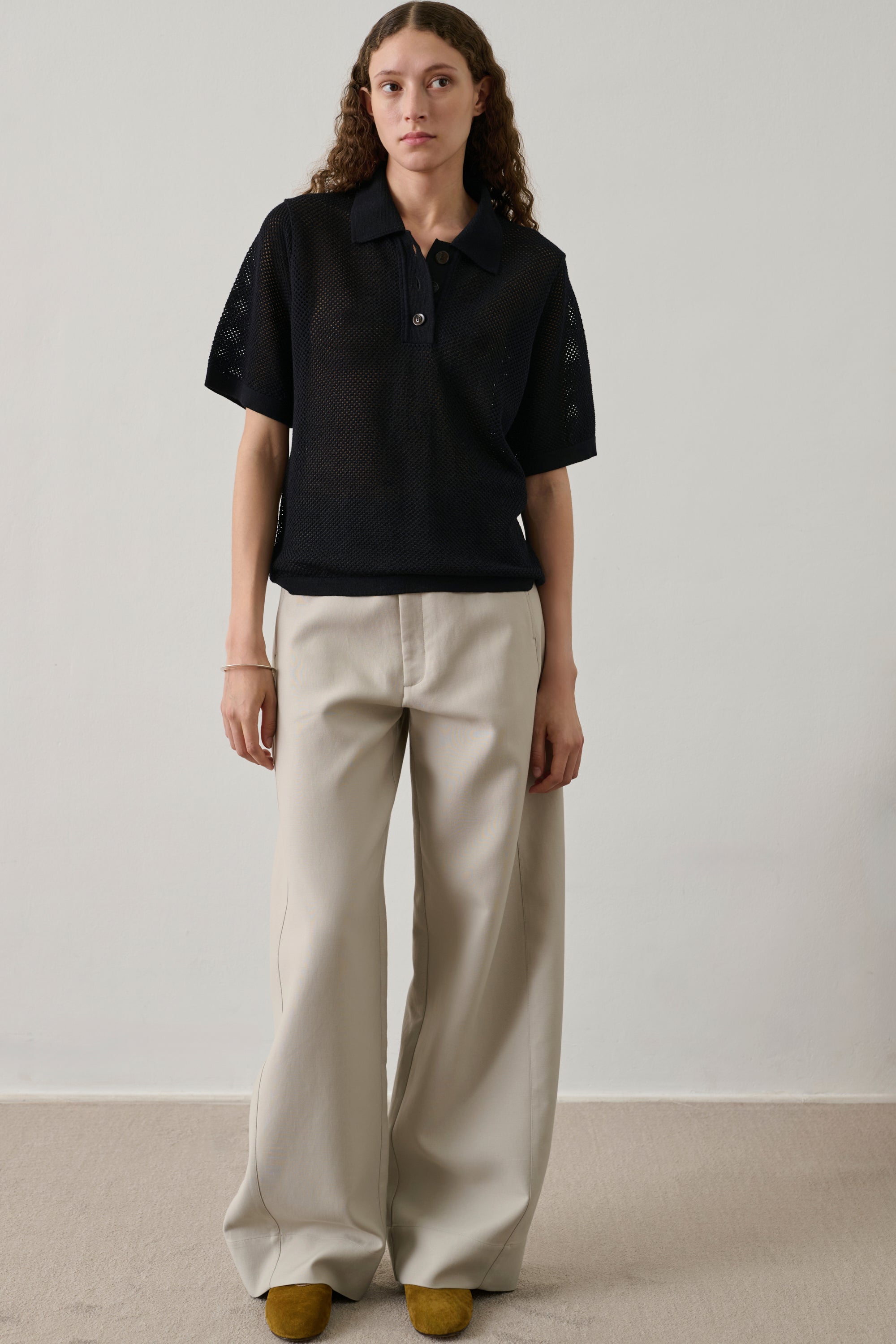 Polo Harvey - Black Merino Wool Women - Soeur