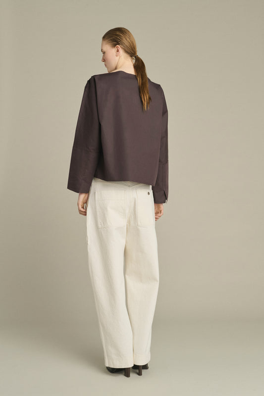 Blusa Kate - Higo/Marrón Oscuro - Algodón - Mujer